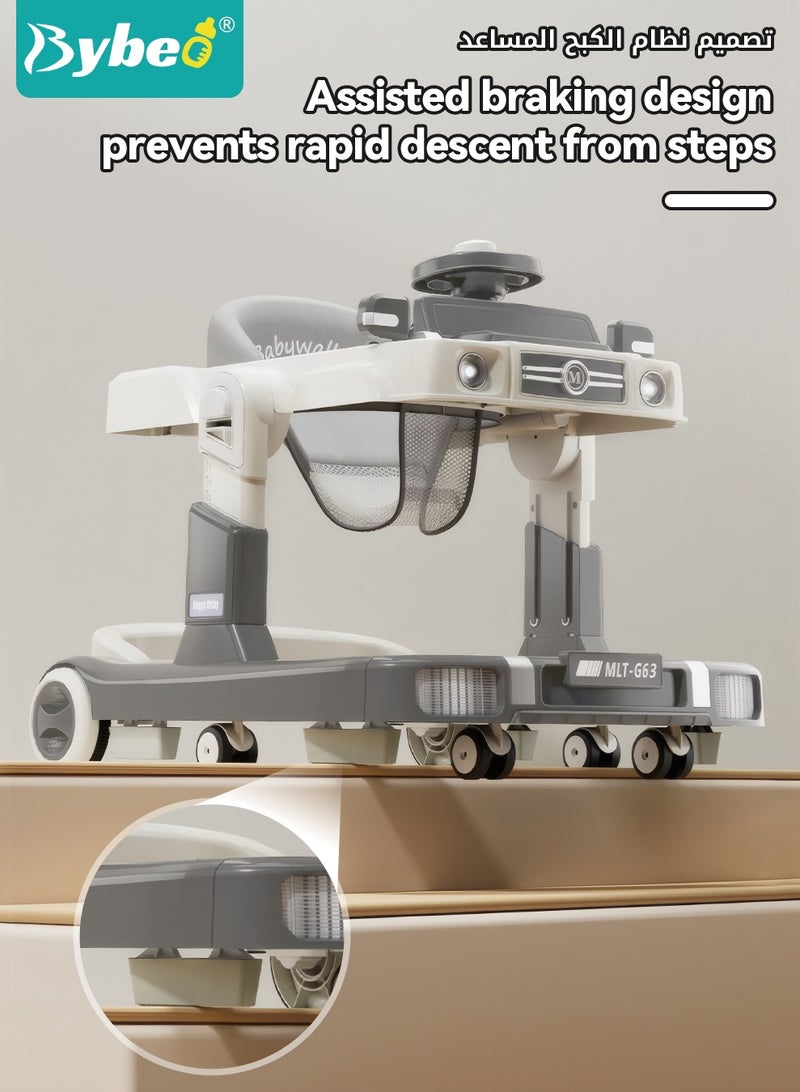 بيبو مشاية أطفال 4 في 1 متعددة الوظائف – مشاية على شكل حرف U مع مقبض دفع للوالدين مطور، ارتفاع قابل للتعديل بـ4 مستويات ولوح طعام قابل للإزالة – مناسبة للأطفال من عمر 6 إلى 18 شهرًا - Image 5